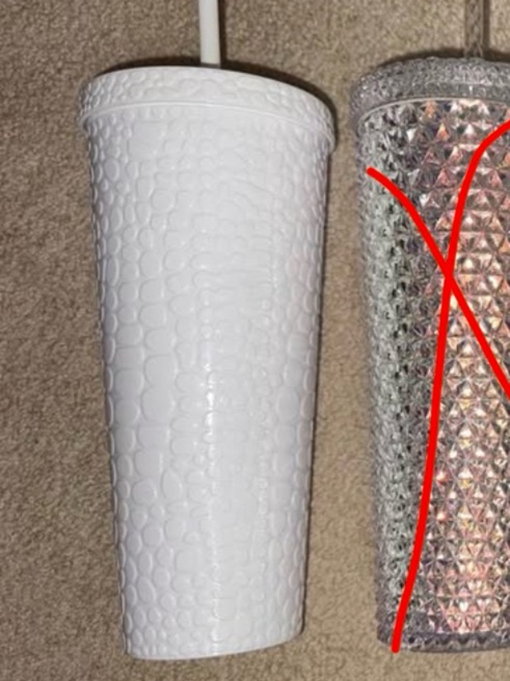 White Textured Travel Tumbler Cup - Blank Brand